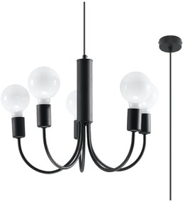 Fekete függőlámpa ø 45 cm Karim – Sollux