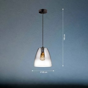 FISCHER & HONSEL 60840 MIRO Egyágú Függesztett Lámpa Fém E27 IP20