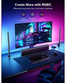 Govee - KÉSZLET 2x Smart Gaming Wi-Fi LED RGBIC Panels + Smart Dual + távirányító