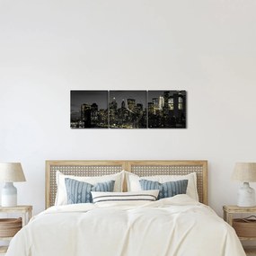 Egy éjszakai metropolisz képe (órával) (90x30 cm)