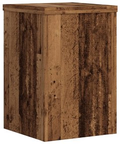 2 db antik fa színű szerelt fa növénytartó állvány 25x25x35 cm