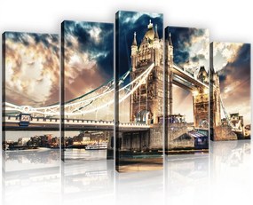 Vászonkép 5 darabos Tower Bridge,London 100x60 cm méretben