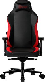 LORGAR Gamer szék, fém váz, multiblokk mechanizmus, 4D karfák, 5 csillagos alumínium láb, gázlift, szövet műbőr, fekete-piros