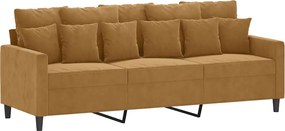vidaXL 3 személyes barna bársony kanapé 180 cm
