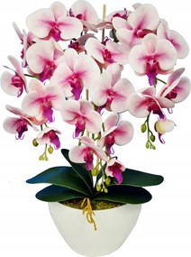 Orchidea művirág élő rózsaszín orchidea 60cm fehér kaspó