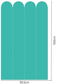 PIPPER. Textil öntapadó tapéta - Boltív - Türkiz színű Méret: 100cm, Szín: Sápadt