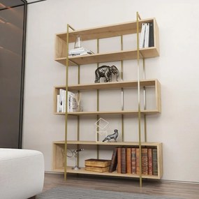 könyvespolc Bruti - Oak, Gold