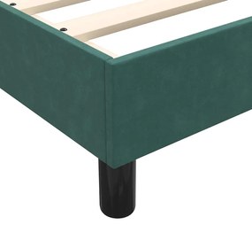 sötétzöld bársony rugós ágy matrac nélkül 80x220 cm