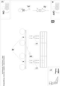 Sollux SL.1154 - Mennyezeti lámpa YOLI 4xG9/12W/230V fekete