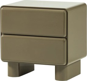 Zöld fényes éjjeliszekrény Lustra – WOOOD