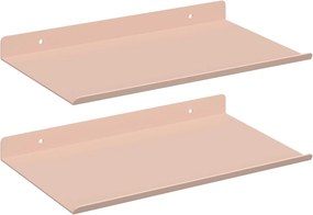 vidaXL Lebegő polc 2 pcs Rózsaszín 30 x 18 x 2,5 cm Acél