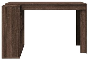 barna tölgy színű szerelt fa irodai asztal 123,5 x 73,5 x 75 cm