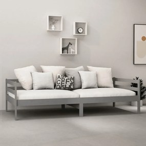 szürke tömör fenyőfa kanapéágy 90 x 200 cm