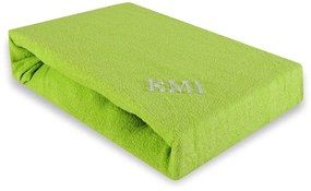 EMI Zöld frottír gumis lepedő, 90x200-as lap