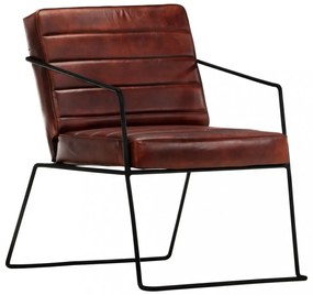 sötétbarna valódi bőr fotel