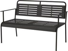Outsunny 2 fős Kerti Pad, Rácsos Design, Vízálló Kerti Bútor Háttámlával és Karfával, Park Pad 240 kg Teherbírással, Erkély Pad Teraszra, Kert, 121 x