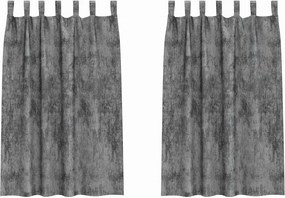 vidaXL Bársonyfüggönyök függönyökkel 2 pcs Szürke 175 x 140 cm Bársony