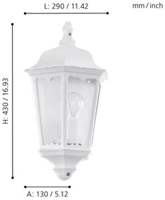 Eglo 93448 - Kültéri fali lámpa NAVEDO 1xE27/60W/230V
