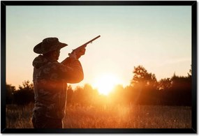 Poszterek keretben 60x40 Sziluett Vadászok fegyverrel