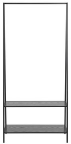 Fekete ruhatartó állvány kőrisfa dekorral Seaford – Actona
