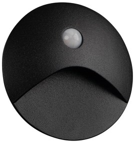 Kanlux 39136 - EXIN LED lépcsővilágító lámpatest érzékelővel, 2,5W/230V, 4000K, IP65, fekete, kerek