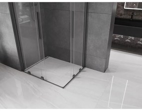 Mexen Velar Duo, zuhanykabin tolóajtóval 90 x 80 cm, 8mm átlátszó üveg, polírozott grafit, 871-090-080-02-95