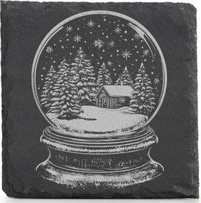 Kő alátét x4 Bögre alá Hógömb Karácsonyi Bögre alátét