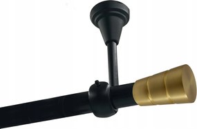Egyrudas Fém függönykarnis, mennyezeti, 19mm, Fekete, 200cm, Walec Basic Gold, Görgők Nélkül