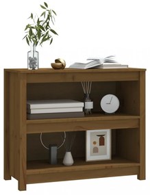 mézbarna tömör fenyőfa faliszekrény 80x35x68 cm