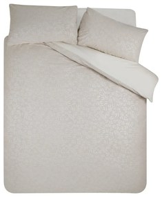 Szürkésbézs kétszemélyes jacquard ágyneműhuzat 200x200 cm Corded Leaves – Catherine Lansfield