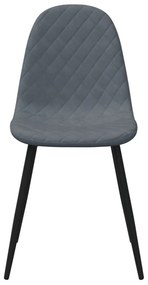 6 db sötétszürke bársony étkezőszék