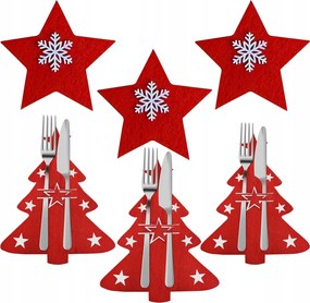 3x Evőeszköztartó tok Mikulás Karácsonyi dísz