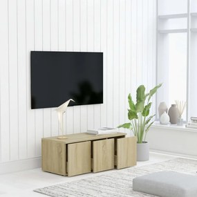 sonoma tölgy színű szerelt fa TV-szekrény 80 x 34 x 30 cm