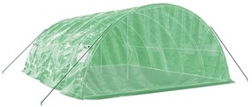 zöld acélvázas melegház 30 m² 6 x 5 x 2,3 m
