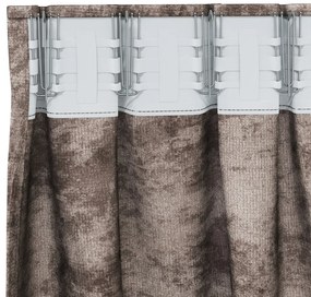 Bársonyfüggönyök 2 db fémgyűrűs Kávé 245x140 cm