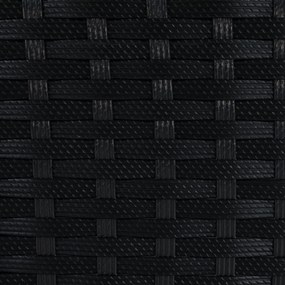 Kerti rattan szett, akácfa, fekete/krémszínű/természetes, MELFORD