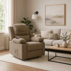 FENIX elektromos masszázsfotel felállás segítő funkcióval bézs