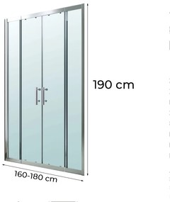 Tavern 160x190 cm kétszárnyú zuhanyajtó