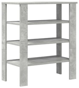 betonszürke szerelt fa cipőtartó 61x32x70 cm