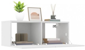 2 db fehér szerelt fa TV-szekrény 80 x 30 x 30 cm