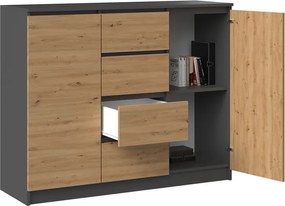 2D4S komód, antracit-tölgy