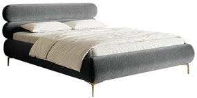 Franciaágy 140 cm Rirri 140B (ágyráccsal) (szürke + arany). 1099914