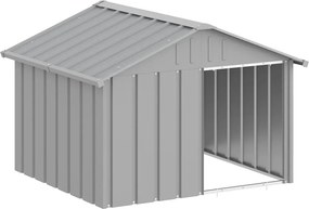 vidaXL szürke horganyzott acél kutyaház 116,5x103x81,5 cm