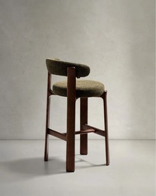 Zöld-sötét natúr színű kőrisfa bárszék (ülésmagasság 75 cm) Granite – Kave Home