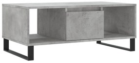 Betonszürke szerelt fa dohányzóasztal 90x50x36,5 cm