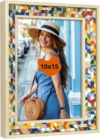 Képkeret 10x15 boho natúr ajándék