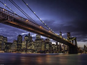 Poszter 40x30cm Brooklyn híd és Alsó-Manhattan panoráma alkonyatkor 3