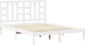 vidaXL King Size fehér tömör fa ágykeret 150 x 200 cm