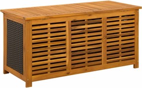 vidaXL Kerti Tároló Doboz 185 L Tömör Akácfa 113 x 50 x 56 cm Fekete