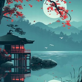 Poszter 70x70cm Japán pavilon